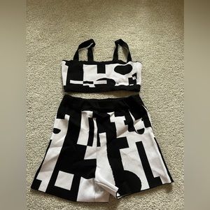 Amazon white and black knit set